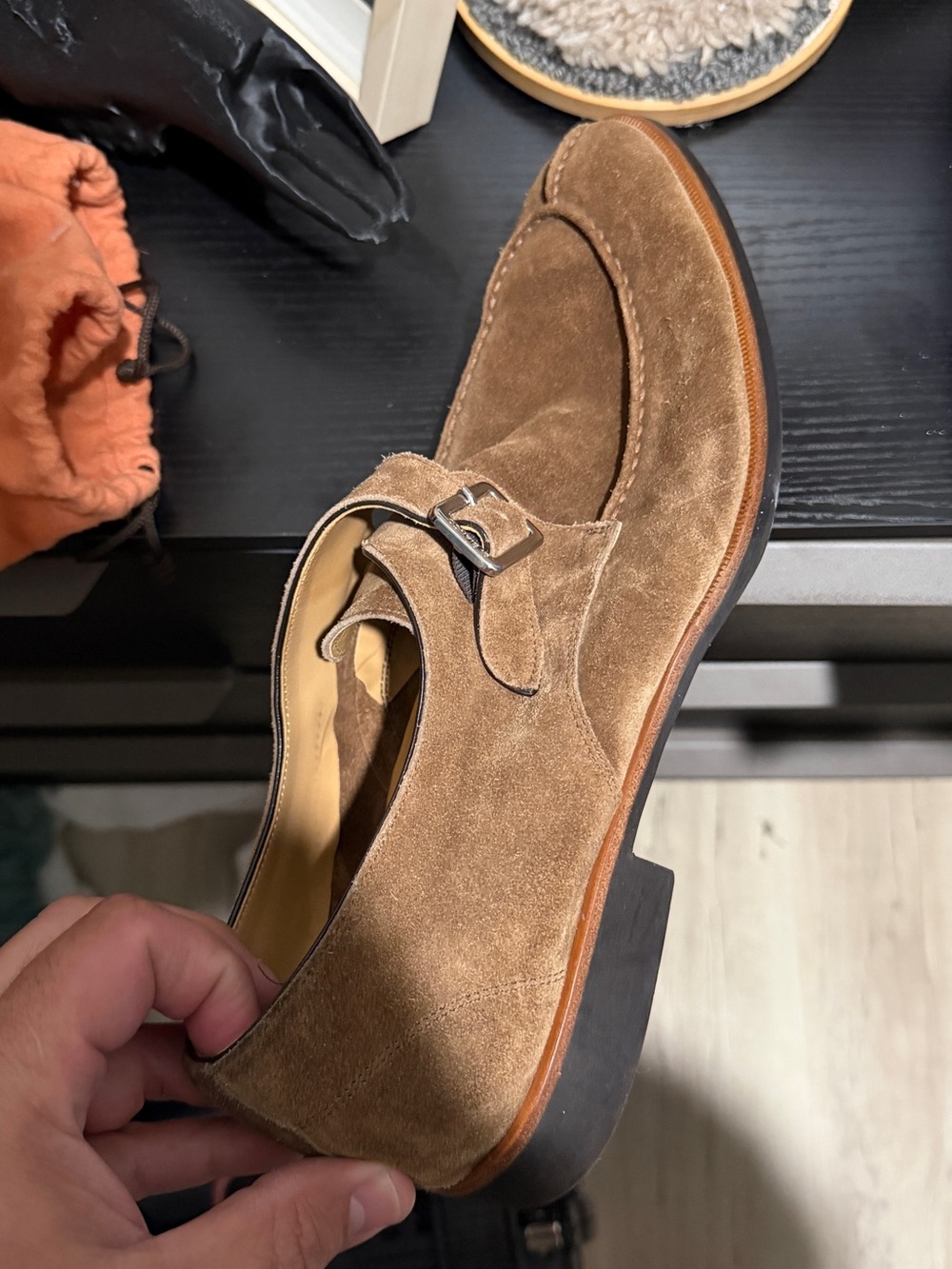 Di Bianco Sport Men’s Suede Single Monk Strap w/ Bag